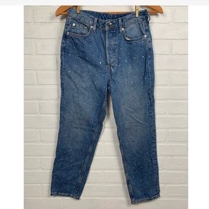 Tapered Bedazzled Gemstone Jeans Sz 4P Button Fly